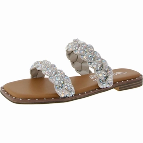 Twisty 2 Womens Rhinestone Embossed Slide Sandals