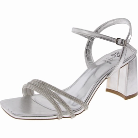 Tyra Womens Faux Leather Rhinestone Ankle Strap