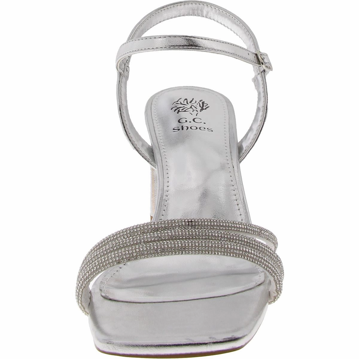 Tyra Womens Faux Leather Rhinestone Ankle Strap