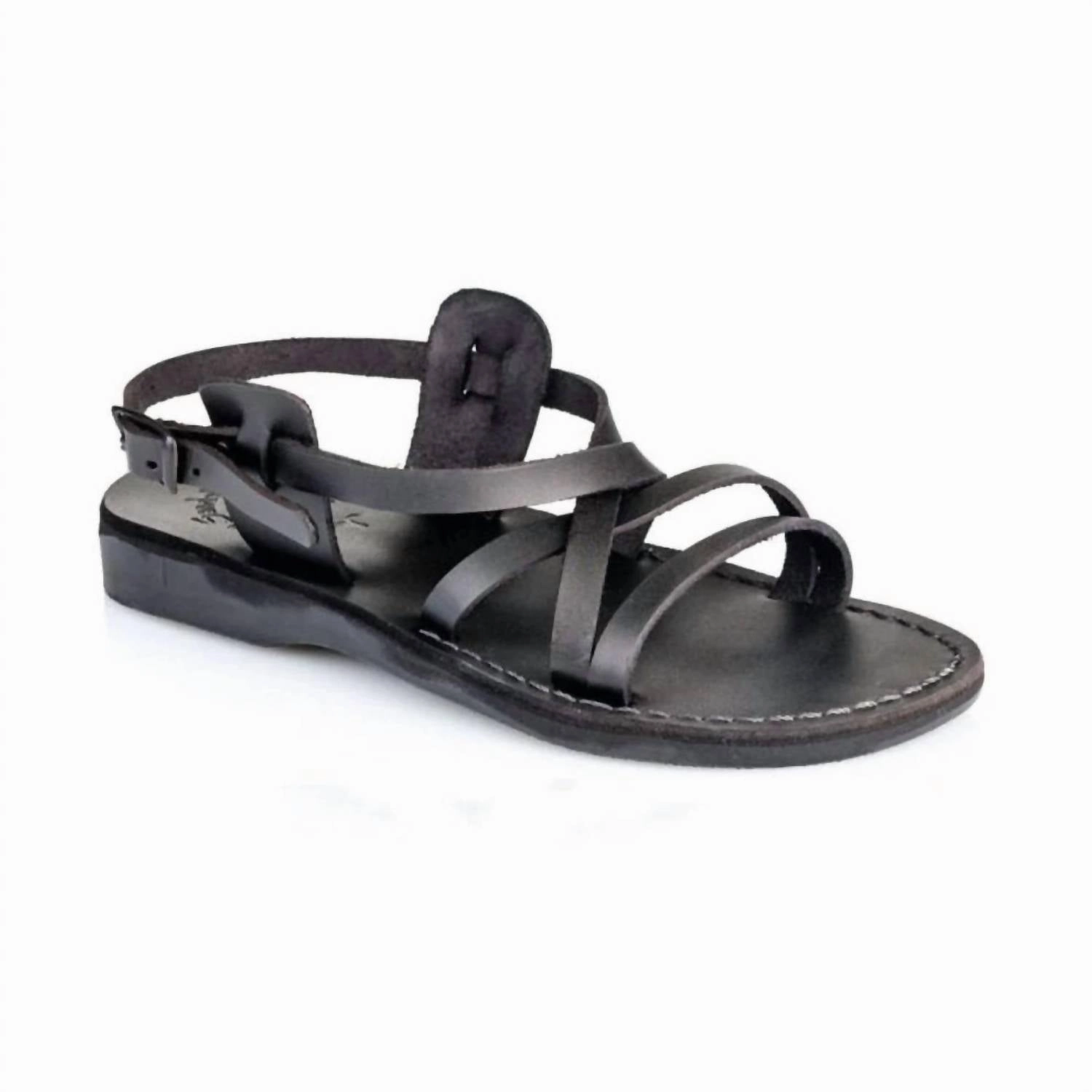 Tzippora Leather Strappy Slingback Sandal In Black