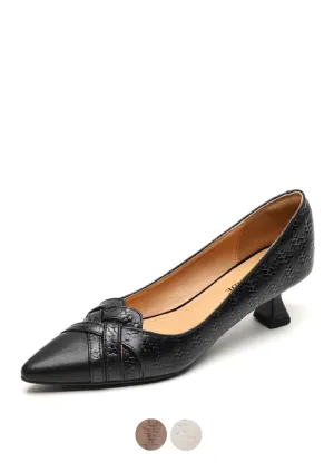USS Shoes Chiara Women's Kitten Heel Leather Pumps