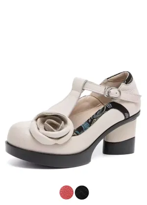 USS Shoes Eva Women's Buckle Strap Flower Pumps