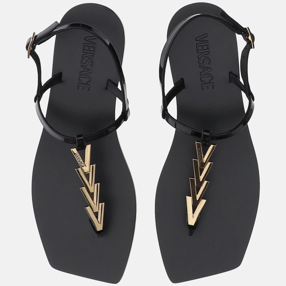 V-Chain Leather Sandals