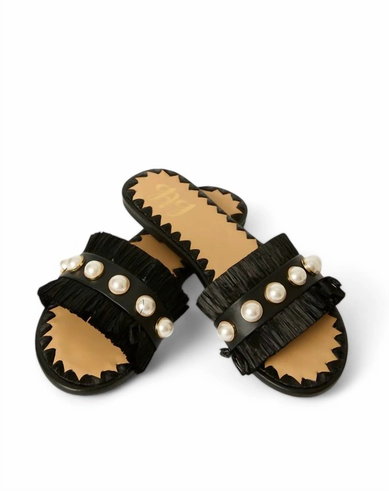 Valentina Fringe Slide Sandal In Black