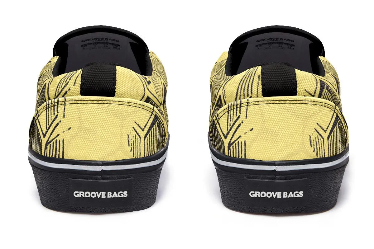 Vintage Bee Diagram Slip-On Shoes