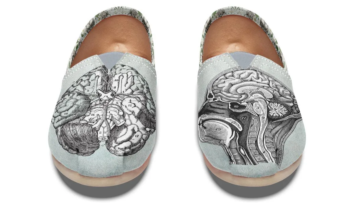 Vintage Brain Diagram Casual Shoes