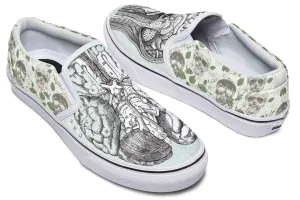 Vintage Brain Diagram Slip-On Shoes