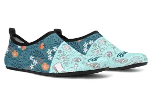 Vintage Floral Biology Aqua Barefoot Shoes