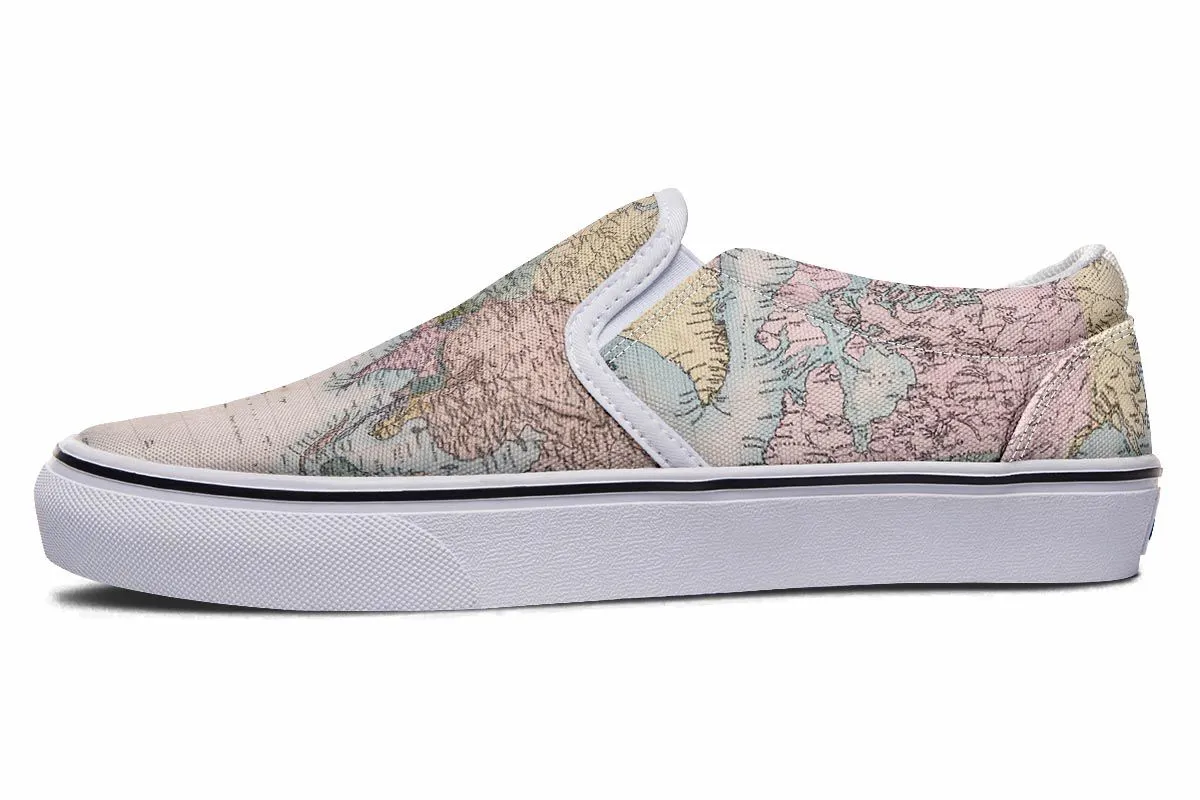 Vintage Geography Globe Slip-On Shoes