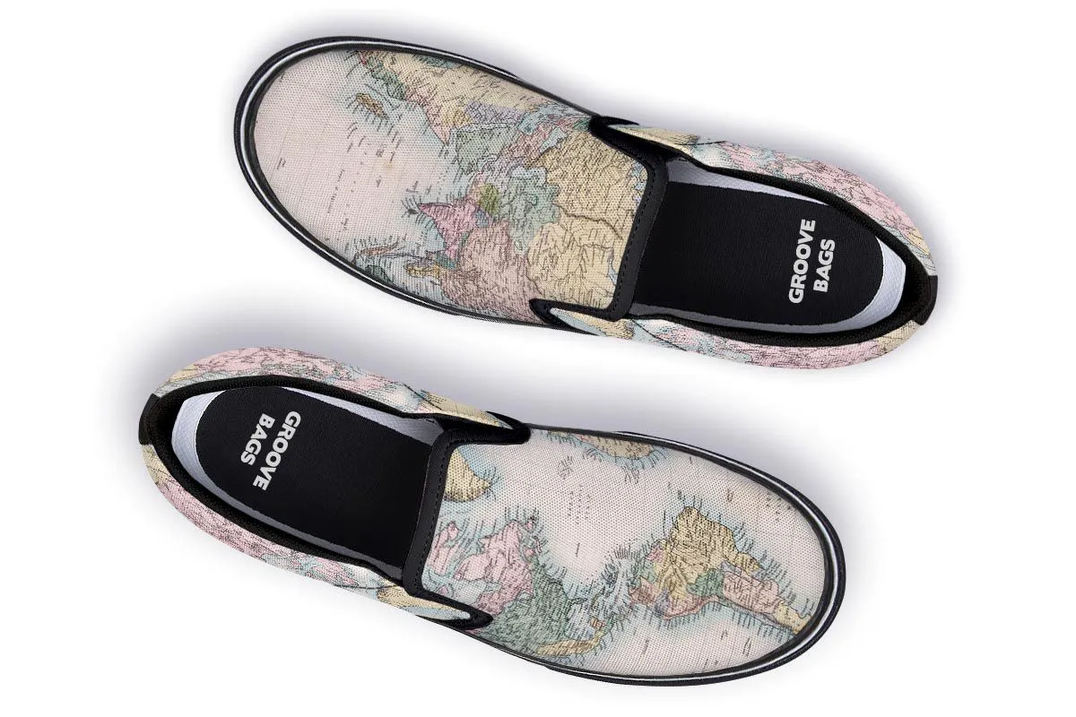 Vintage Geography Globe Slip-On Shoes