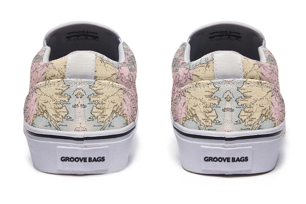 Vintage Geography Globe Slip-On Shoes