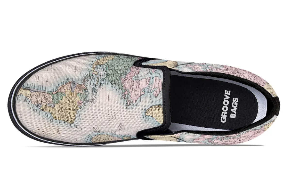 Vintage Geography Globe Slip-On Shoes