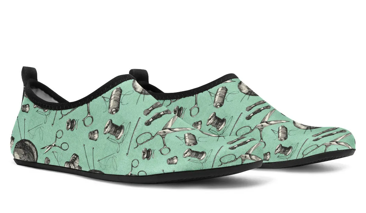 Vintage Sewing Aqua Barefoot Shoes