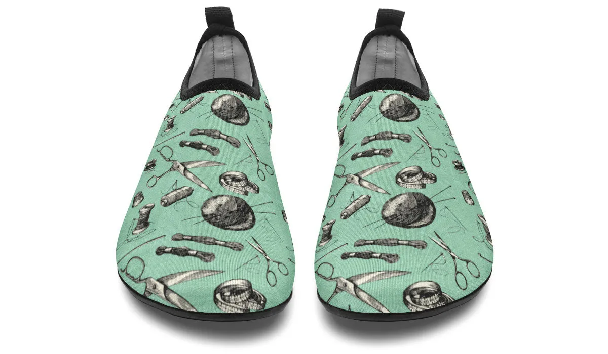 Vintage Sewing Aqua Barefoot Shoes