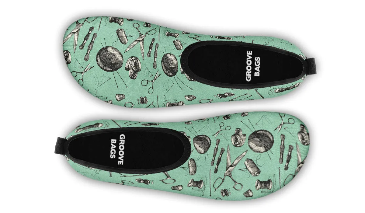 Vintage Sewing Aqua Barefoot Shoes