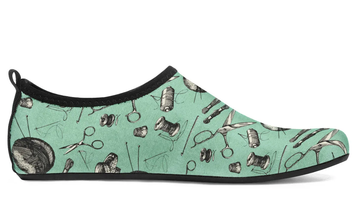 Vintage Sewing Aqua Barefoot Shoes