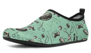 Vintage Sewing Aqua Barefoot Shoes
