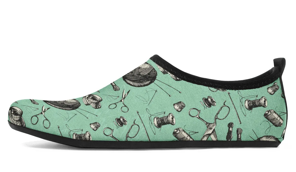 Vintage Sewing Aqua Barefoot Shoes