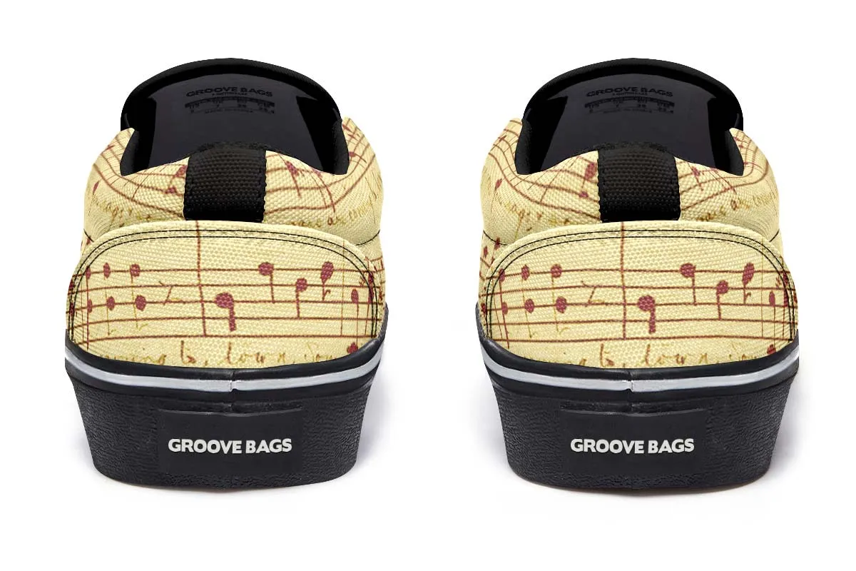 Violin Sketch Slip-On Shoes