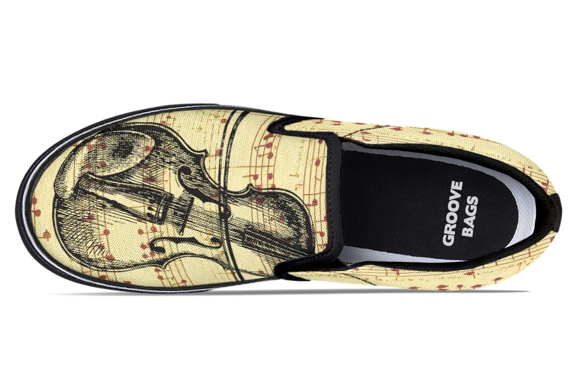 Violin Sketch Slip-On Shoes