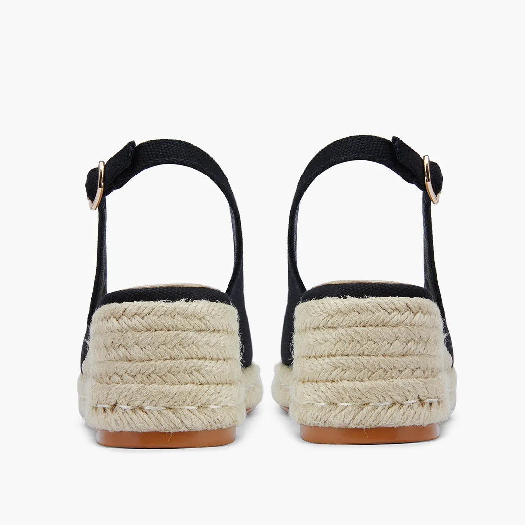*VITTORIA - black ankle strap espadrilles