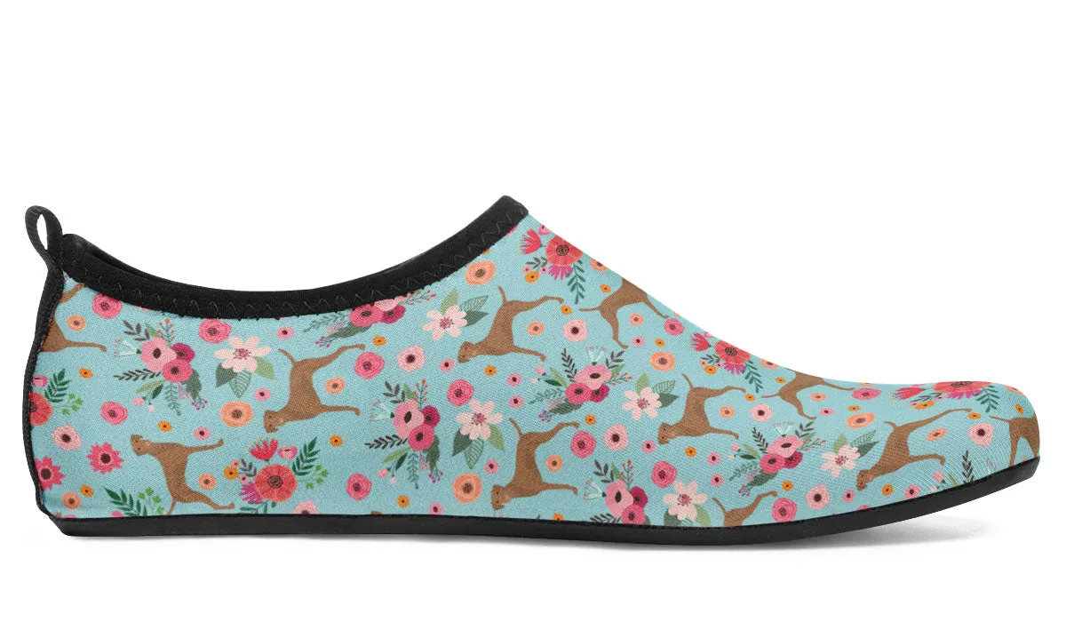 Vizsla Flower Aqua Barefoot Shoes
