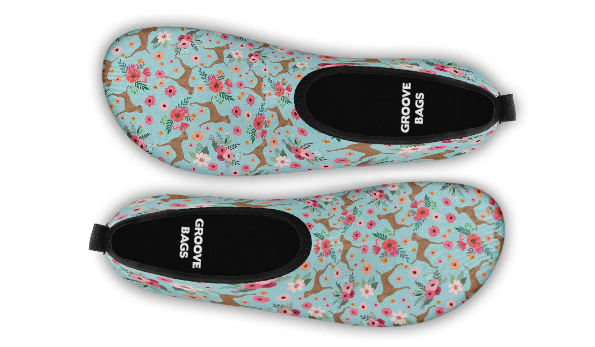 Vizsla Flower Aqua Barefoot Shoes