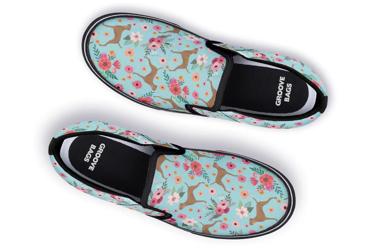 Vizsla Flower Slip-On Shoes