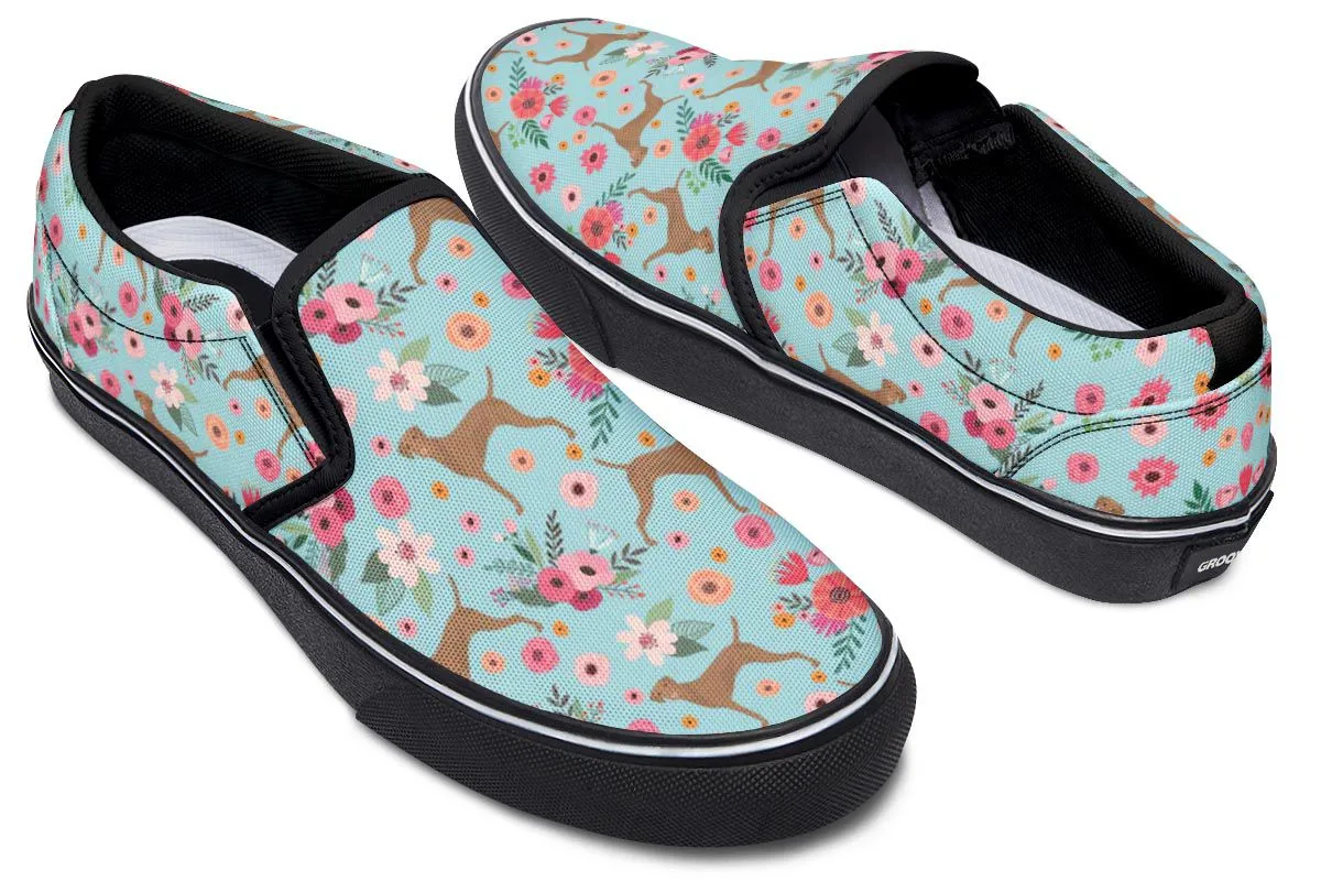 Vizsla Flower Slip-On Shoes