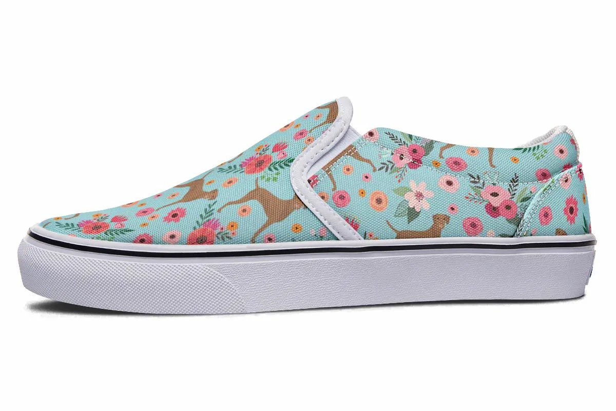 Vizsla Flower Slip-On Shoes