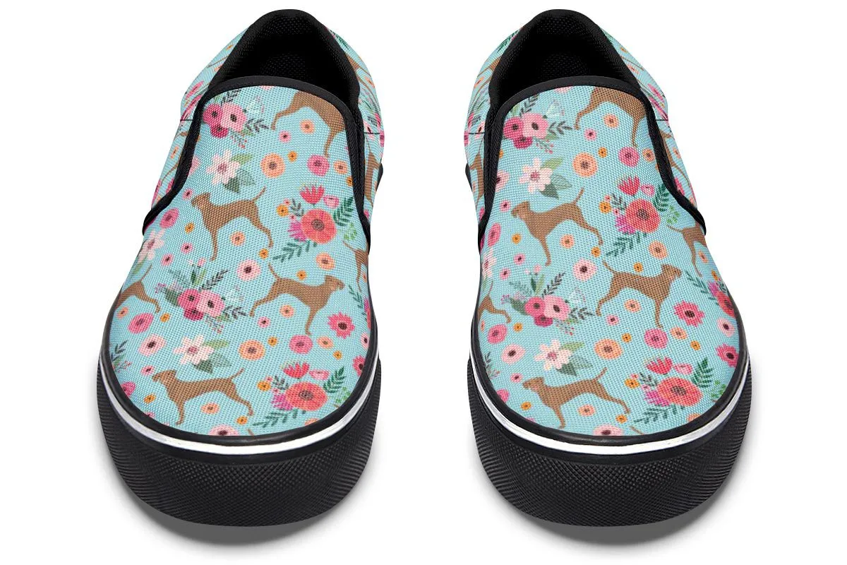 Vizsla Flower Slip-On Shoes
