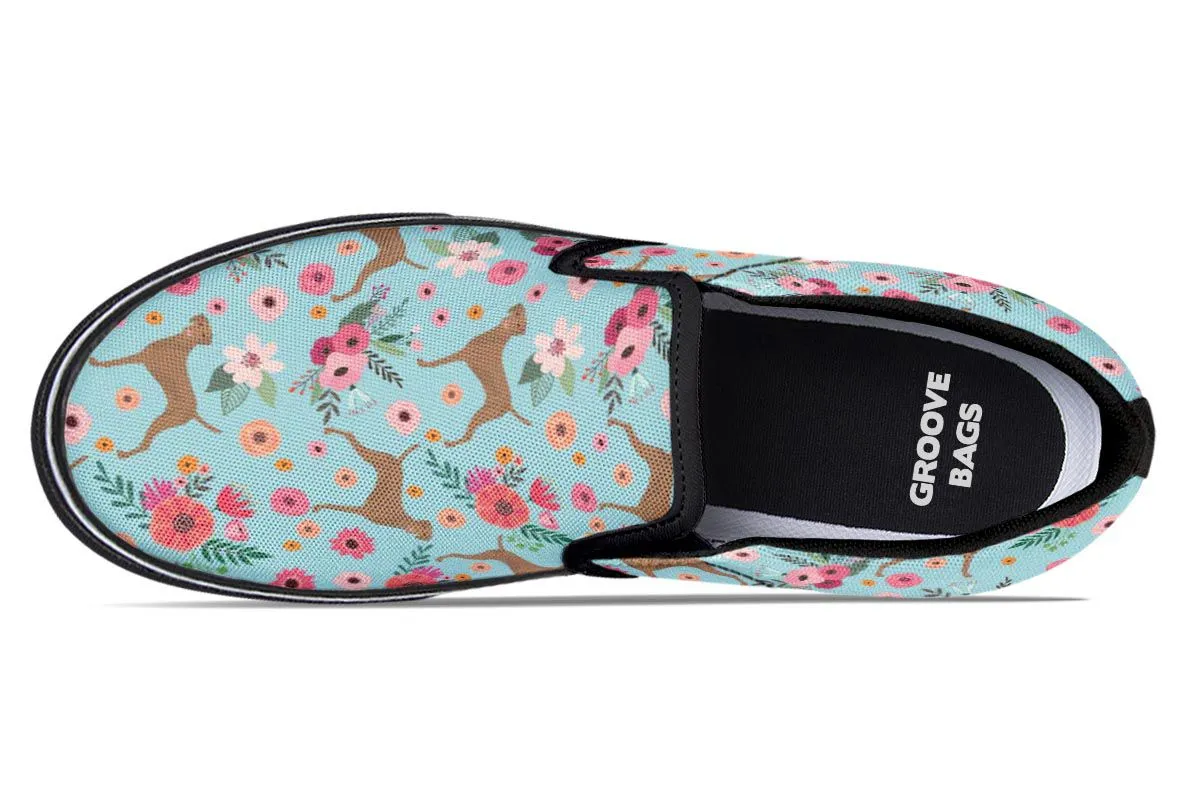 Vizsla Flower Slip-On Shoes