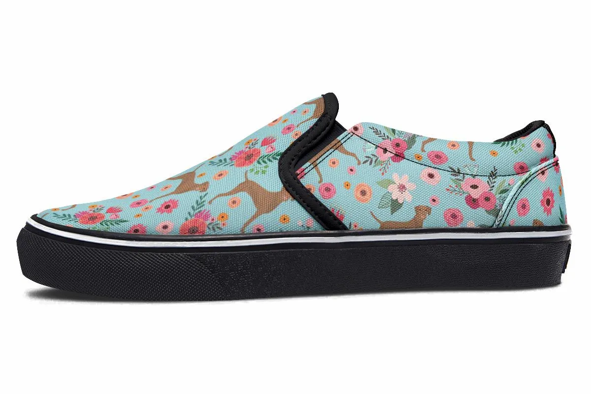 Vizsla Flower Slip-On Shoes