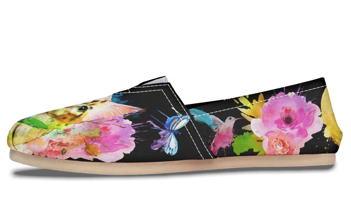 Watercolor Cat Maine Coon Casual Shoes