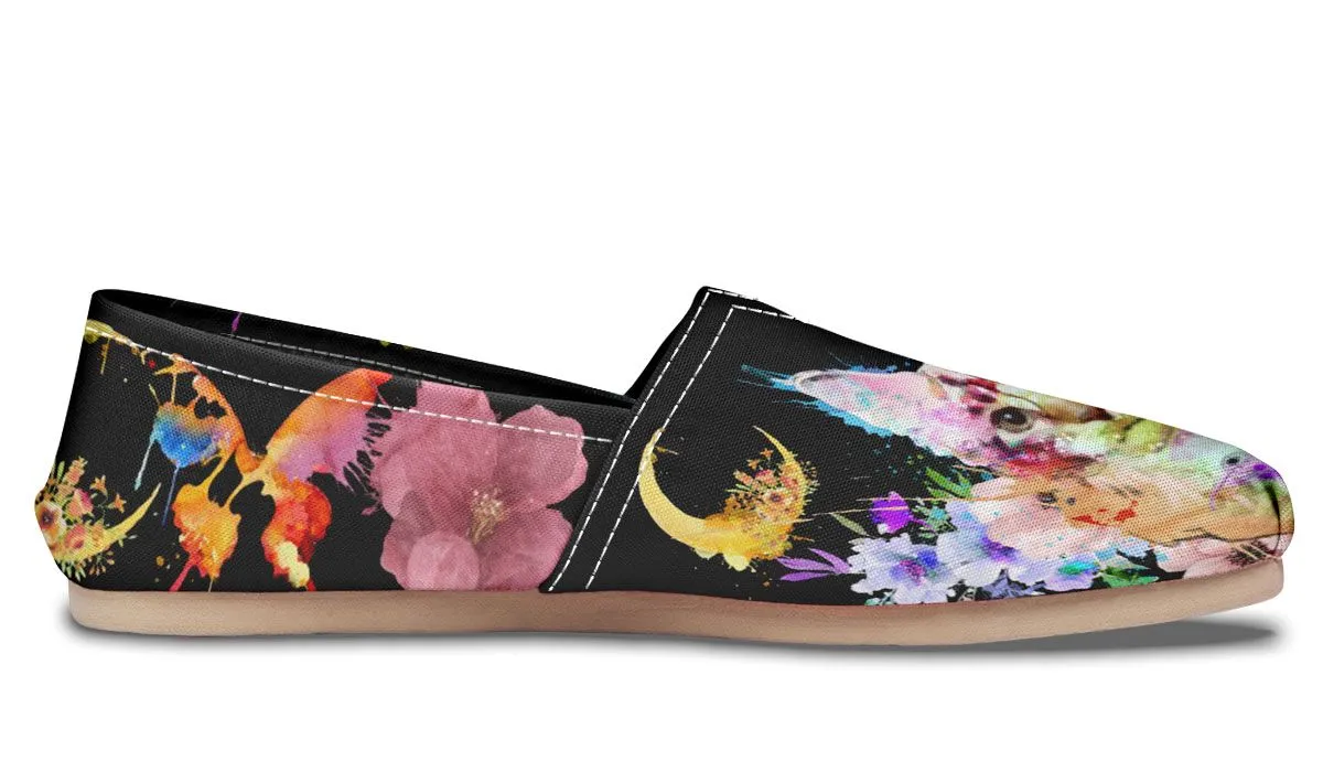 Watercolor Cat Maine Coon Casual Shoes