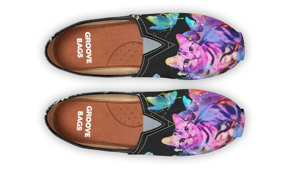 Watercolor Cat Tabby Casual Shoes