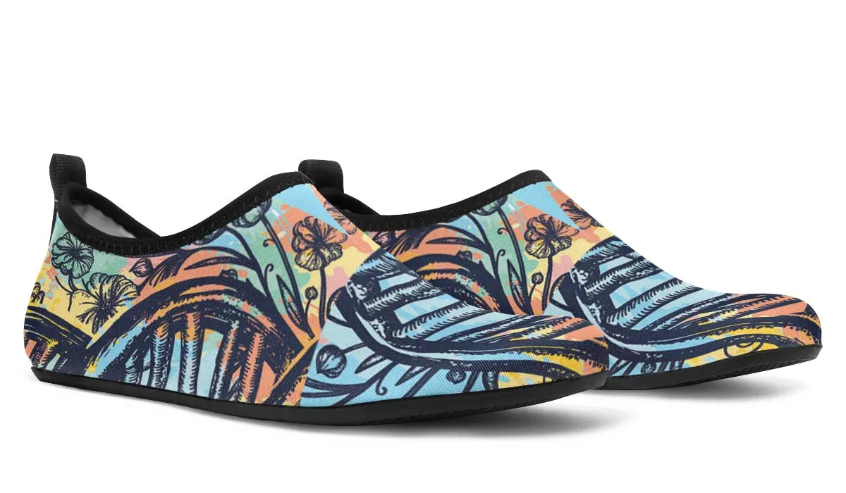 Watercolor DNA Chain Aqua Barefoot Shoes