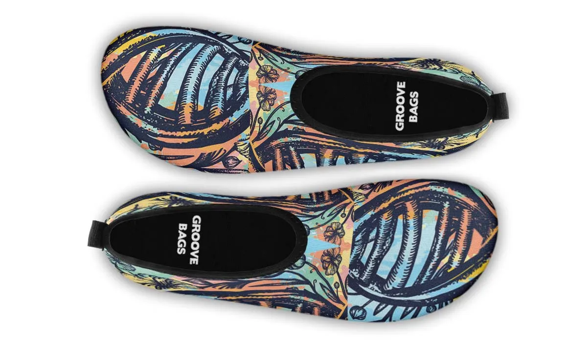 Watercolor DNA Chain Aqua Barefoot Shoes