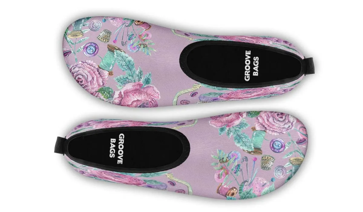 Watercolor Sewing Aqua Barefoot Shoes