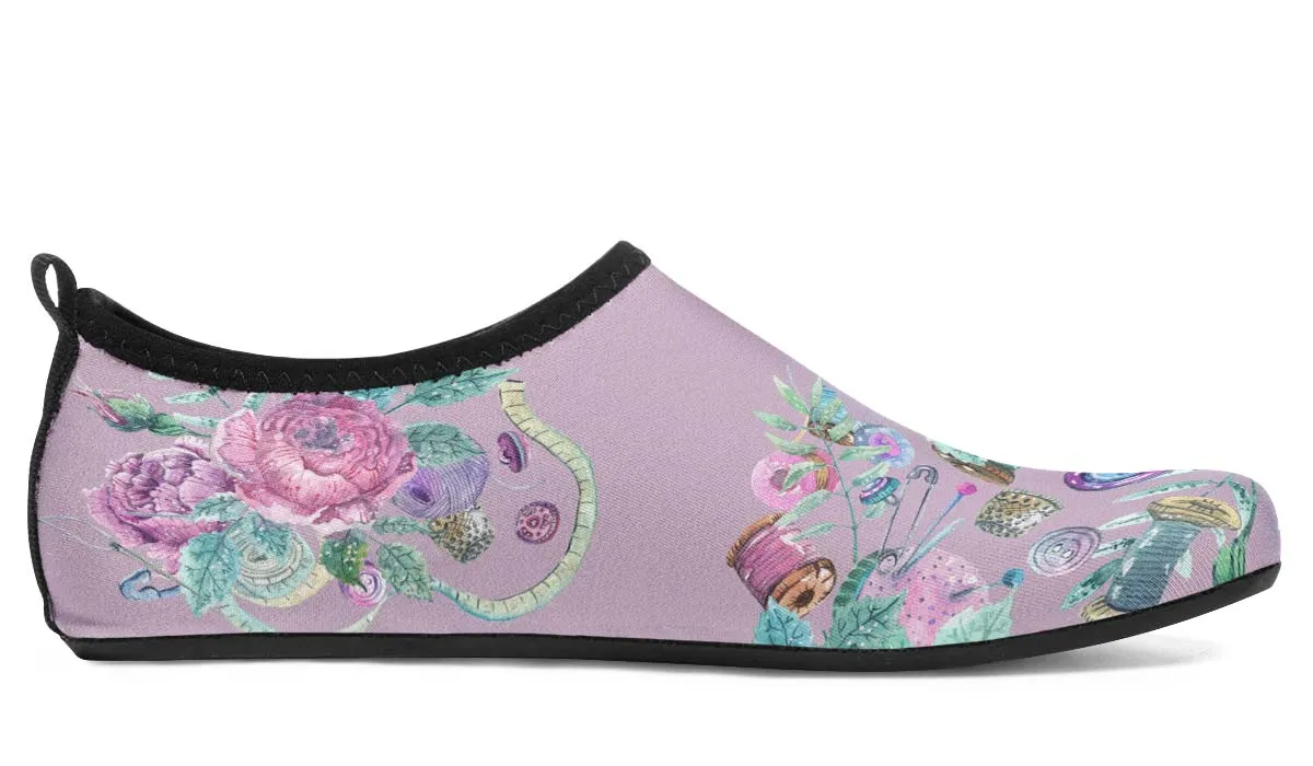 Watercolor Sewing Aqua Barefoot Shoes