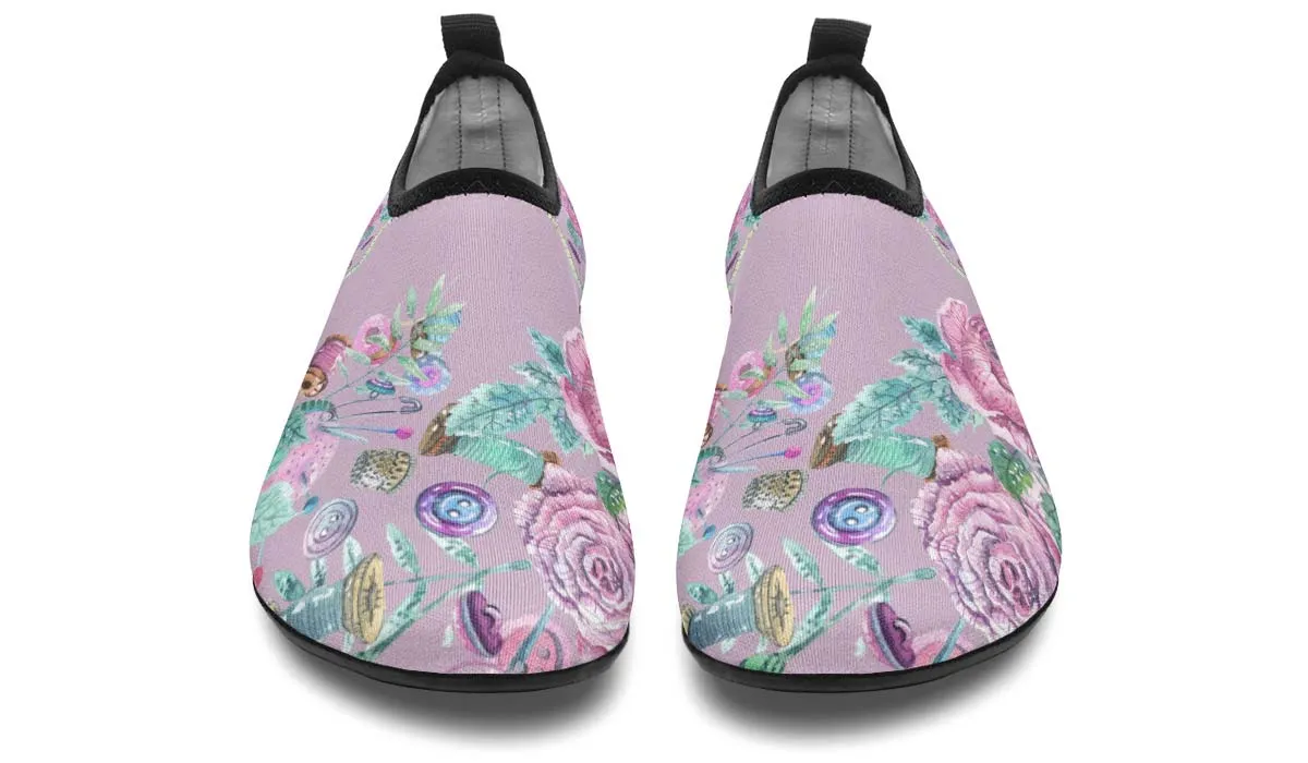 Watercolor Sewing Aqua Barefoot Shoes