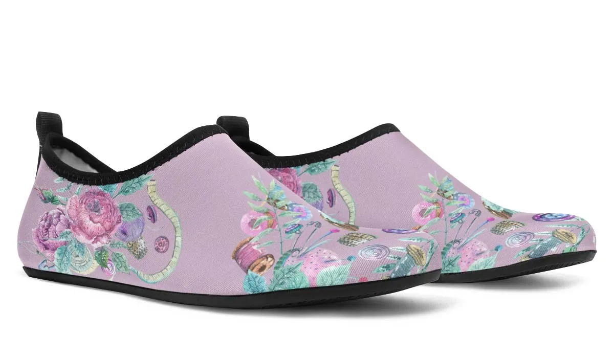 Watercolor Sewing Aqua Barefoot Shoes