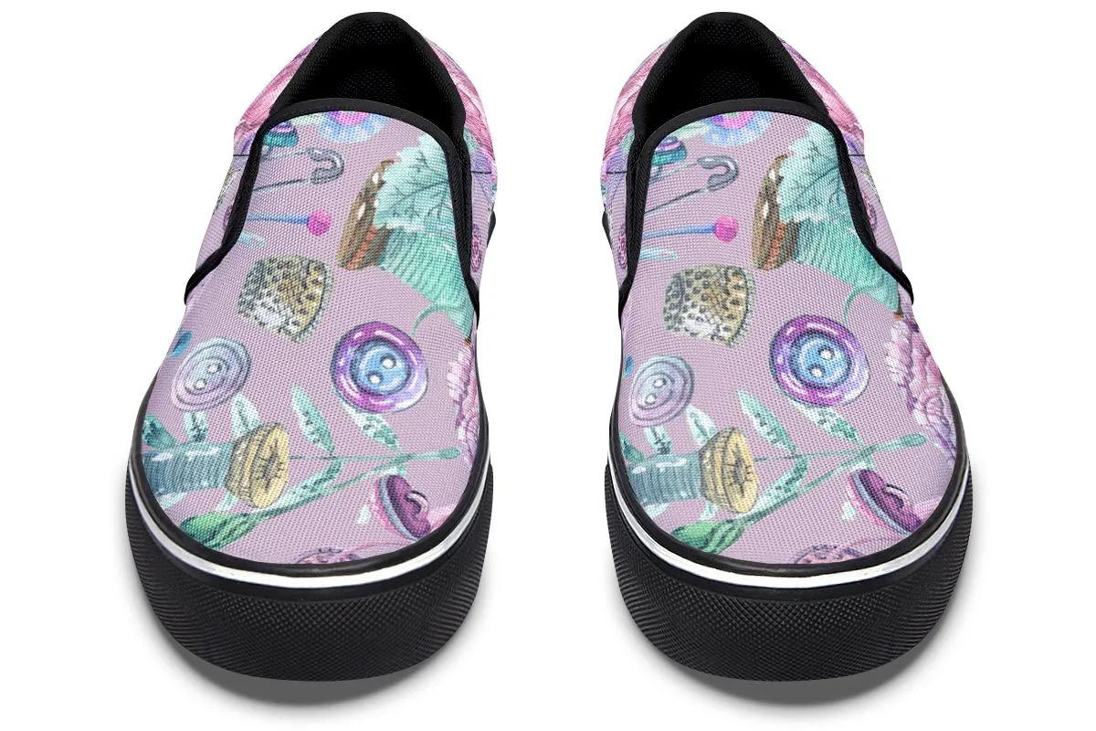 Watercolor Sewing Slip-On Shoes