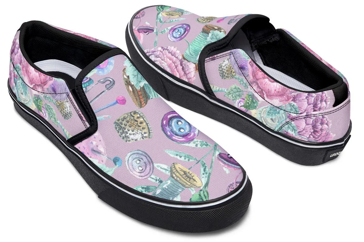 Watercolor Sewing Slip-On Shoes