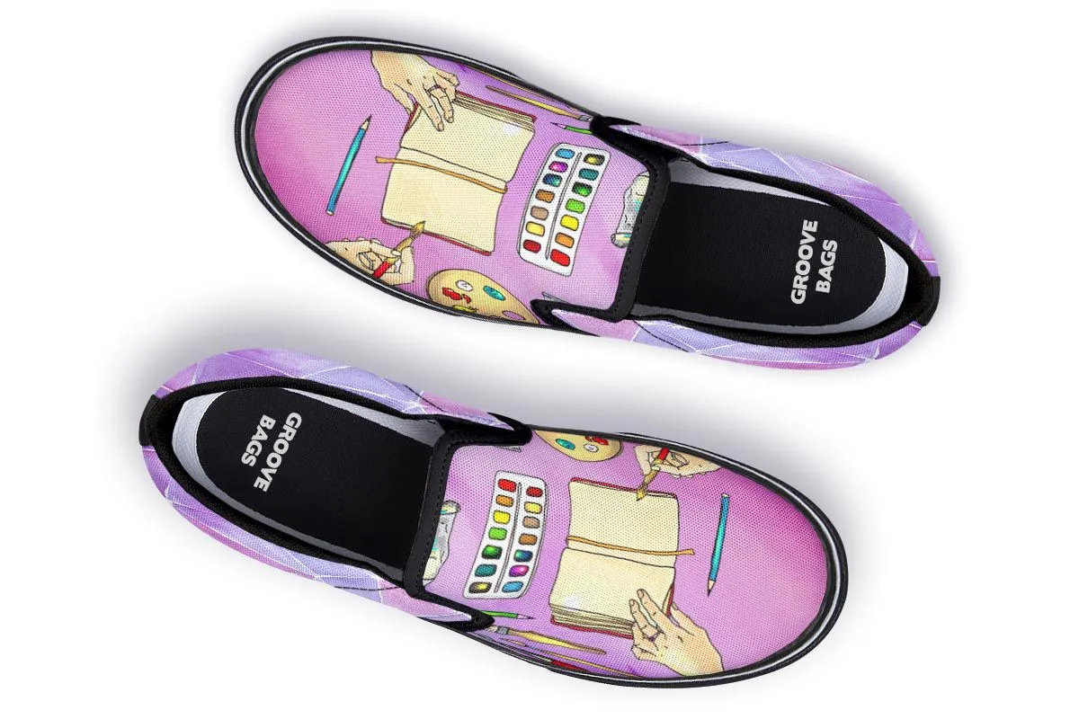 Watercolor Slip-On Shoes