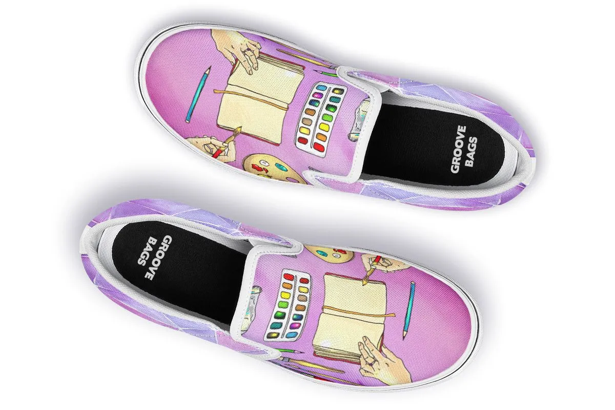 Watercolor Slip-On Shoes