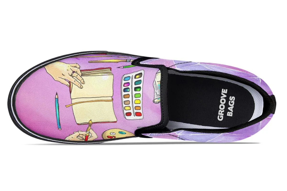 Watercolor Slip-On Shoes