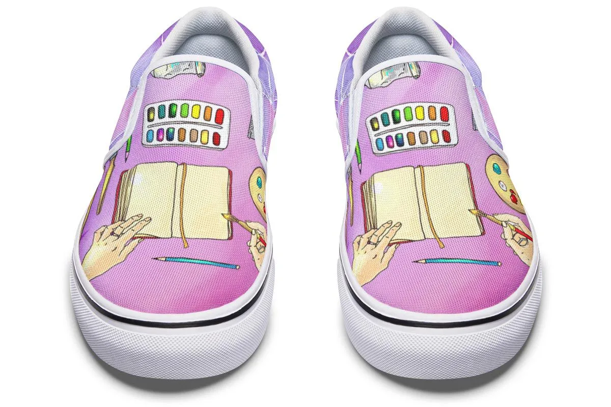 Watercolor Slip-On Shoes