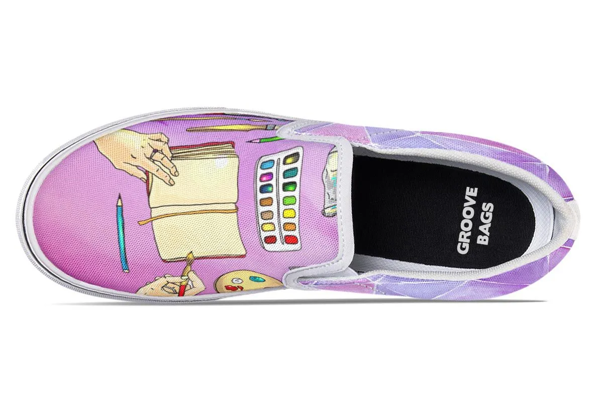 Watercolor Slip-On Shoes