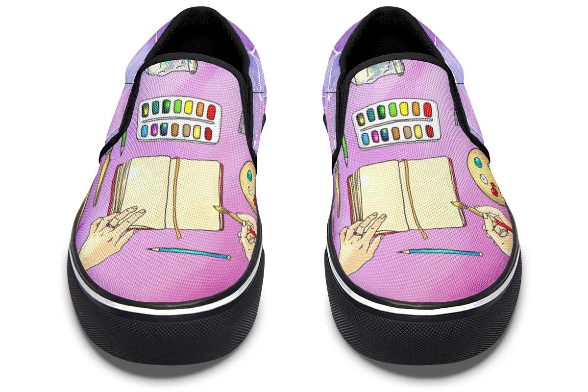 Watercolor Slip-On Shoes
